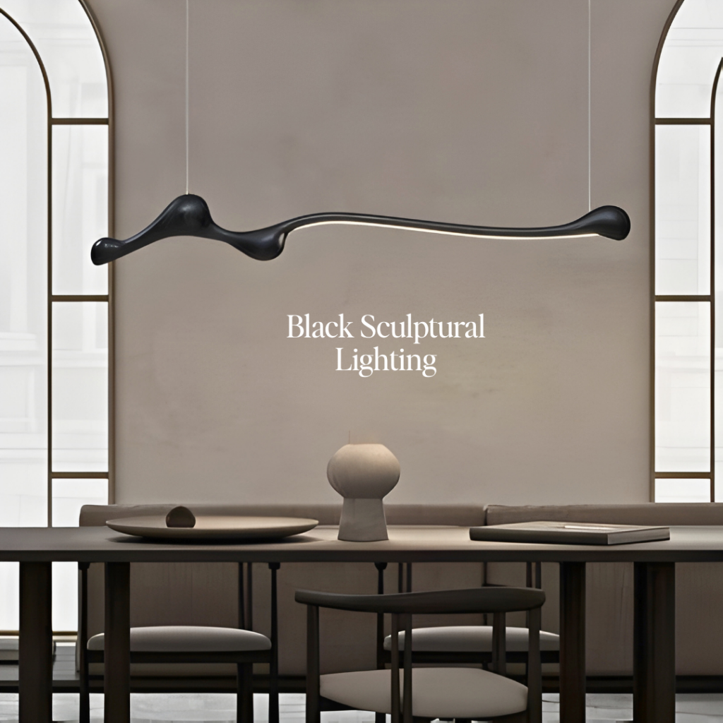 Black Accents Interior Design, Living Room, Monochrome Design, Luxury and Modern Living Room Interior