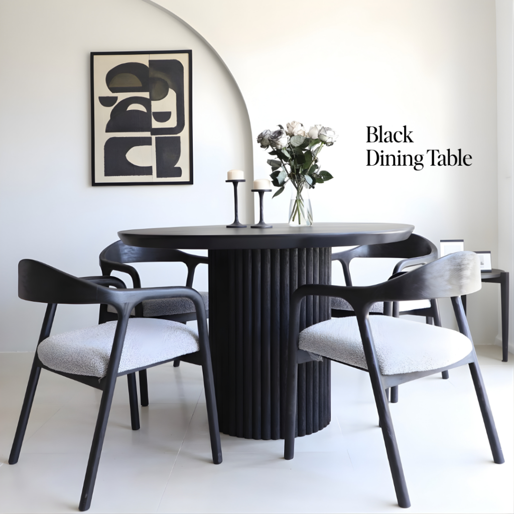 Black Accents Interior Design, Living Room, Monochrome Design, Luxury and Modern Living Room Interior