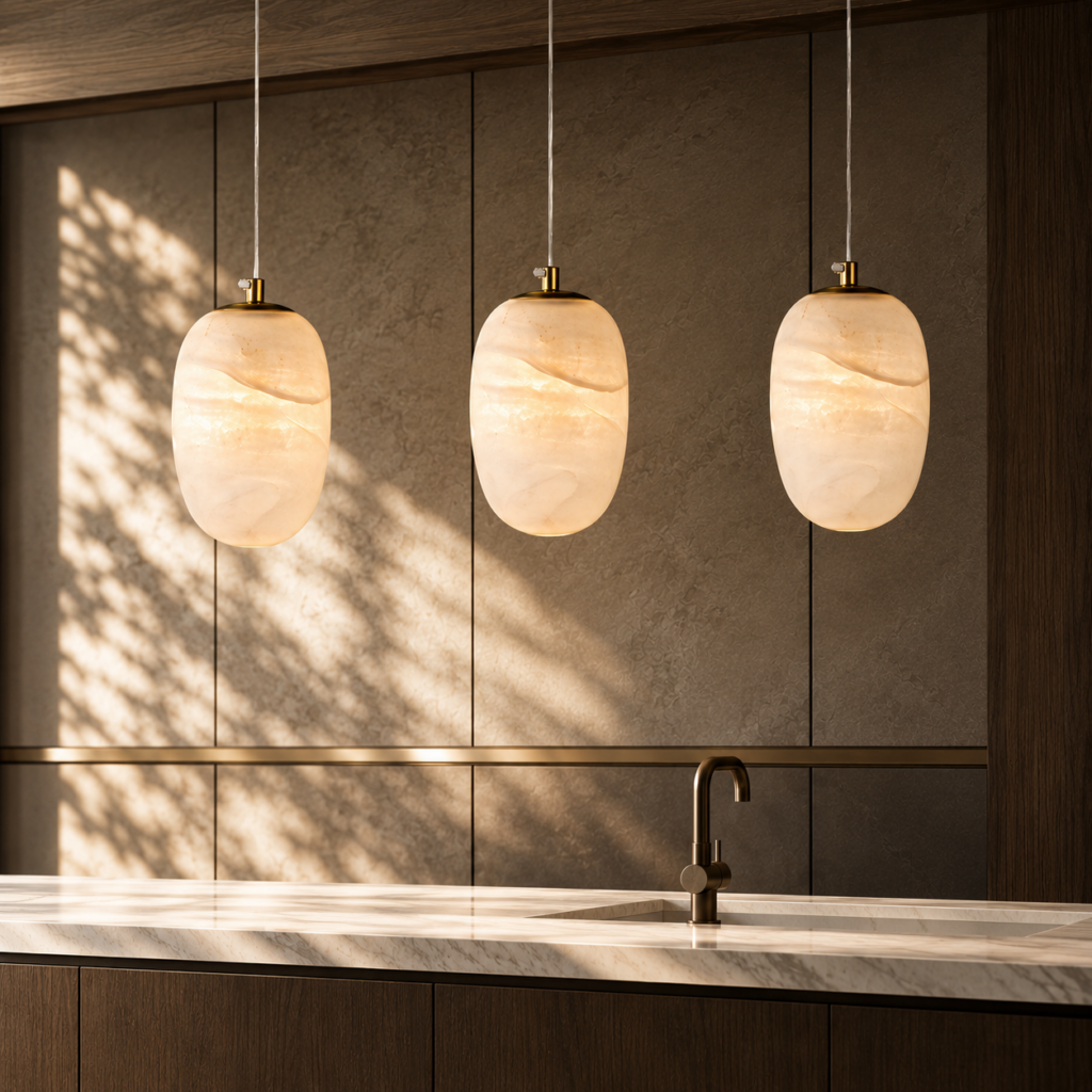 Alabaster Bedside Pendant Light from Heather's Edit | Heather Robinson Designs | Heather Robinson